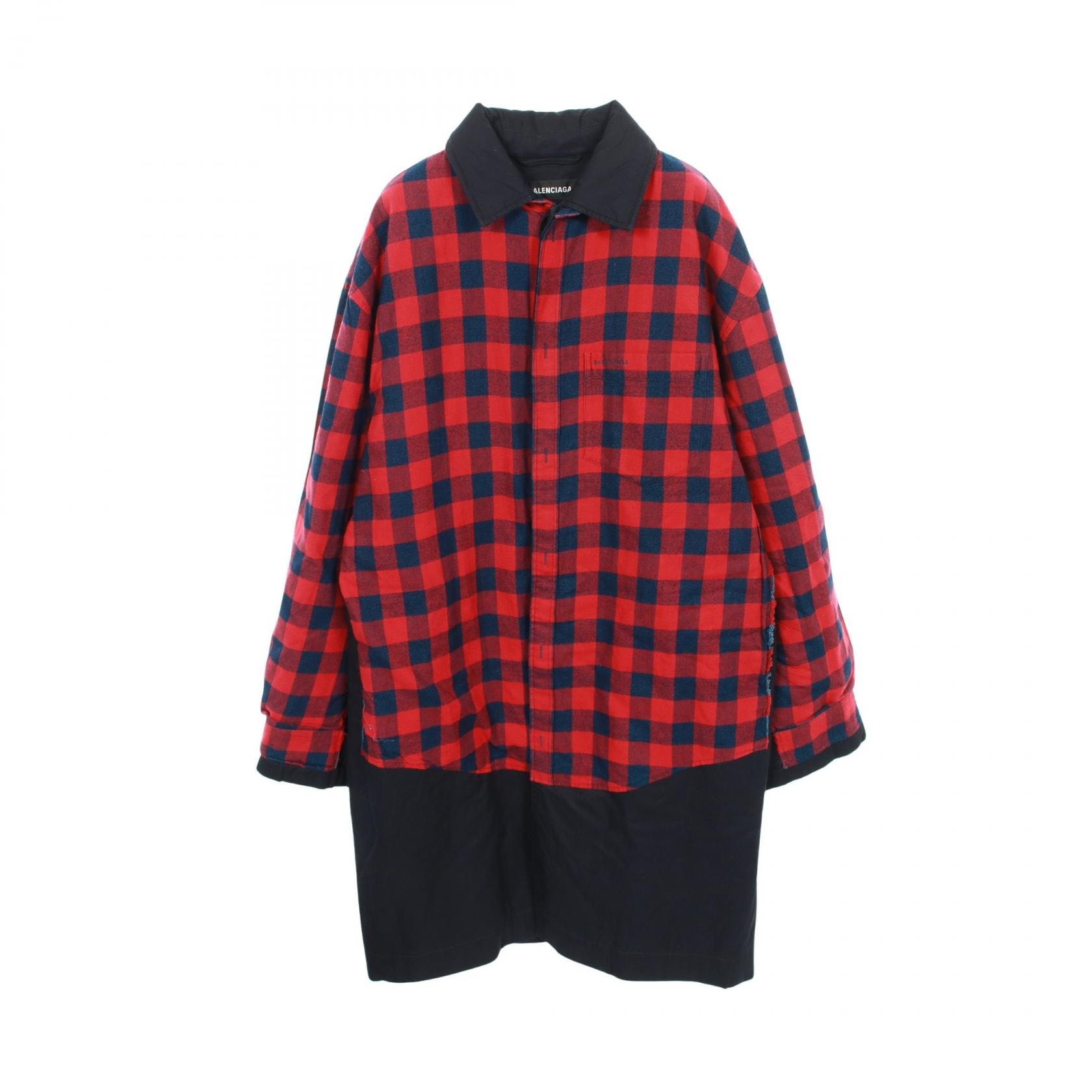 バレンシアガ BALENCIAGA レイヤードライク 衣料品 アウター コットン メンズ レッド系 / ネイビー系 / ブラック系 【中古】