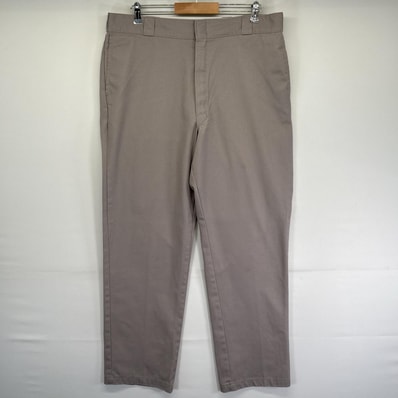 古着 ディッキーズ Dickies ワークパンツ チノパン ストレート ジッパーフライ 874 長ズボン 作業着 w38 L34 グレー メンズ