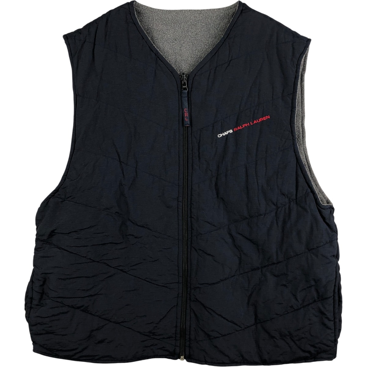 古着 ラルフローレン Ralph Lauren CHAPS チャップス リバーシブル ナイロン×フリースベスト メンズXL相当/eaa595581