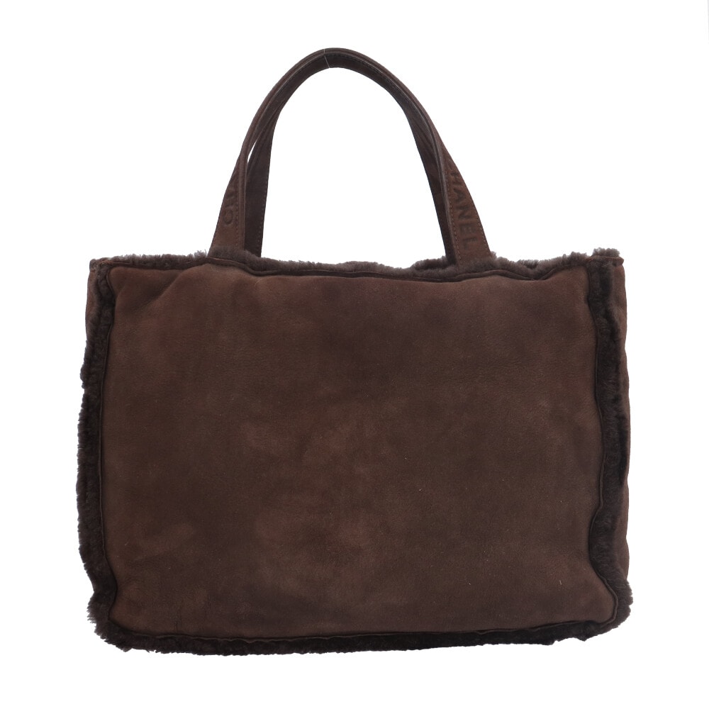 シャネル ハンドバッグ ムートン ブラウン レディース CHANEL  中古