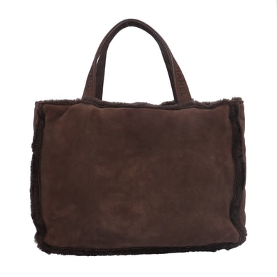 シャネル ハンドバッグ ムートン ブラウン レディース CHANEL 中古