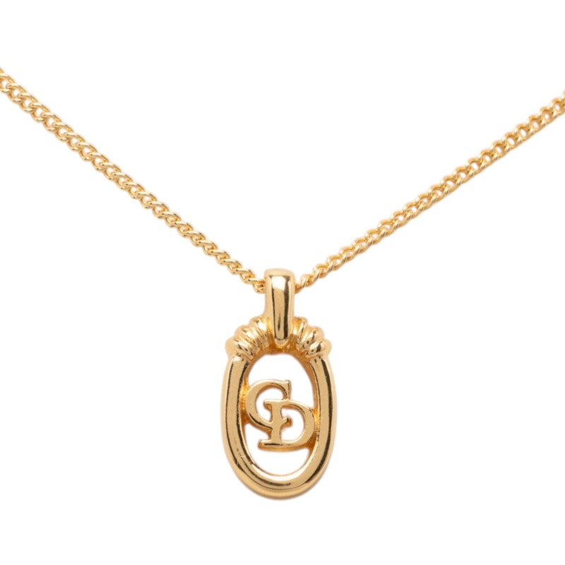 ディオール CDロゴ ネックレス ゴールド メッキ レディース Dior 【中古】