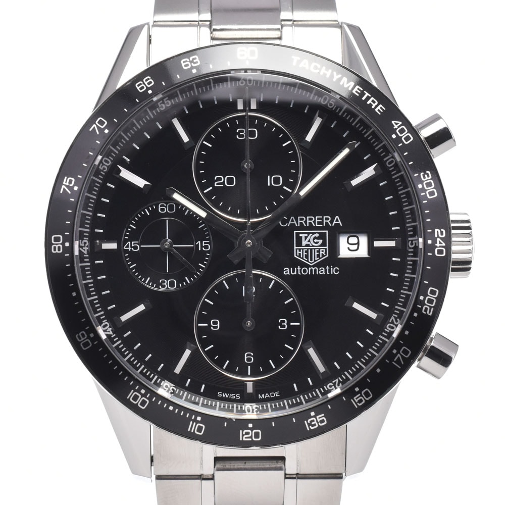 タグホイヤー TAG HEUER CV201E.BA0786 カレラ クロノグラフ デイト ブラック 自動巻き メンズ 良品 箱・保証書付き 腕時計 M#150785