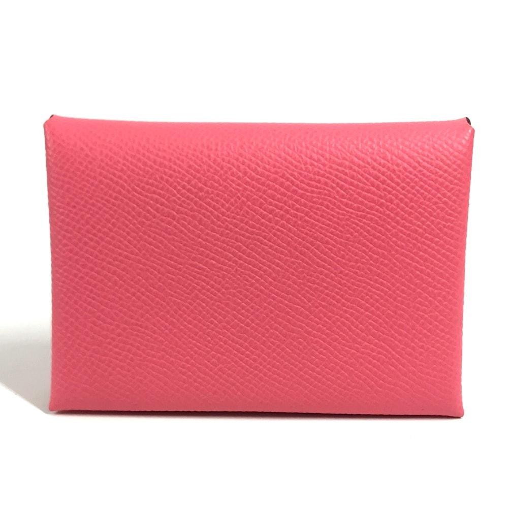 エルメス HERMES カルヴィデュオ カルヴィ デュオ 名刺入れ パスケース カードケース 小銭入れ コインケース 2つ折り財布 エプソン B刻 ローズアザレ ピンク 美品