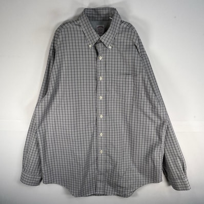 古着 ブルックスブラザーズ Brooks Brothers 長袖シャツ チェック REGULAR FIT ボタンダウン L グレー系 マルチカラー メンズ