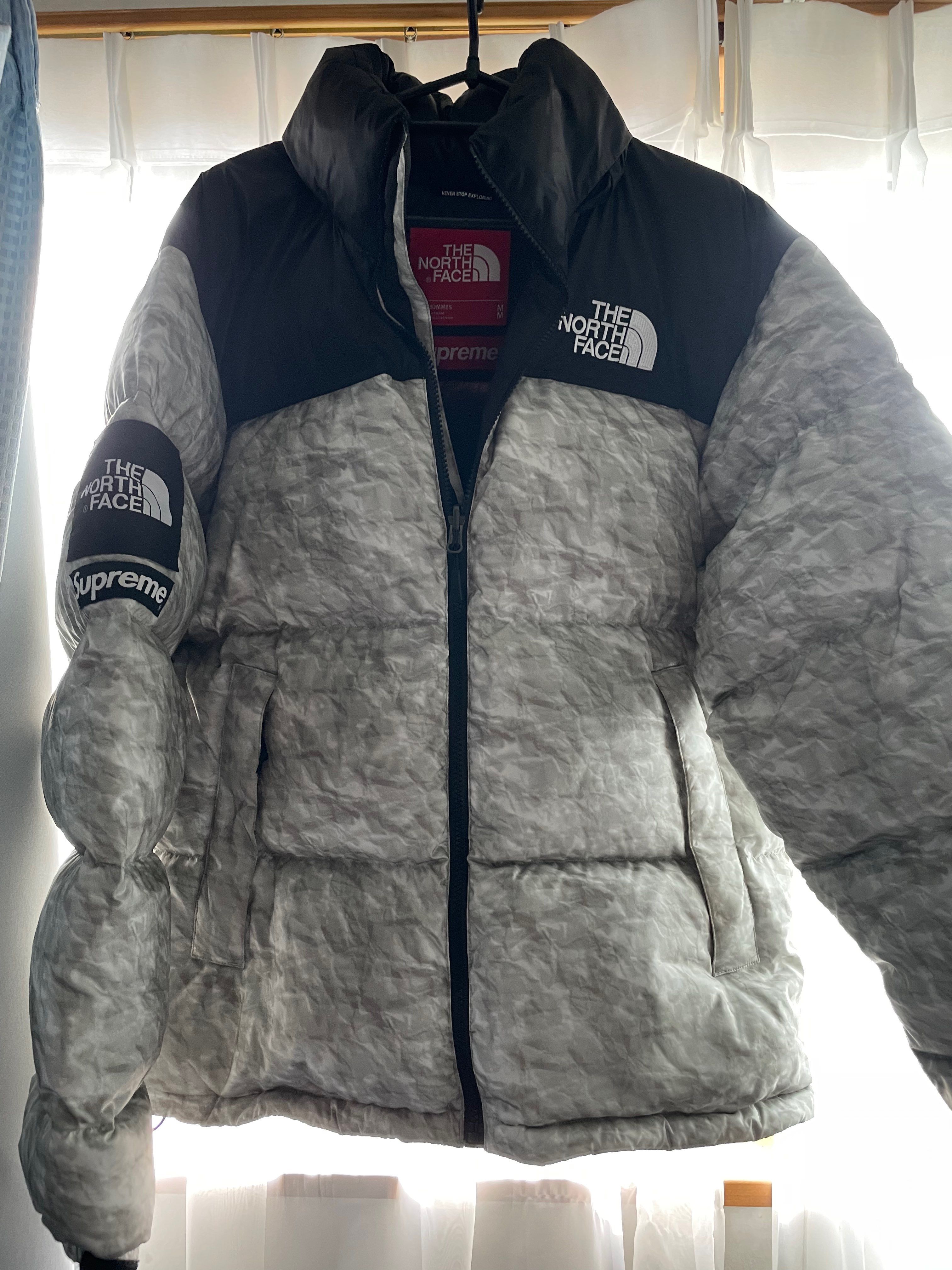 Supreme x The North Face Nuptse Jacket "White Paper Print"