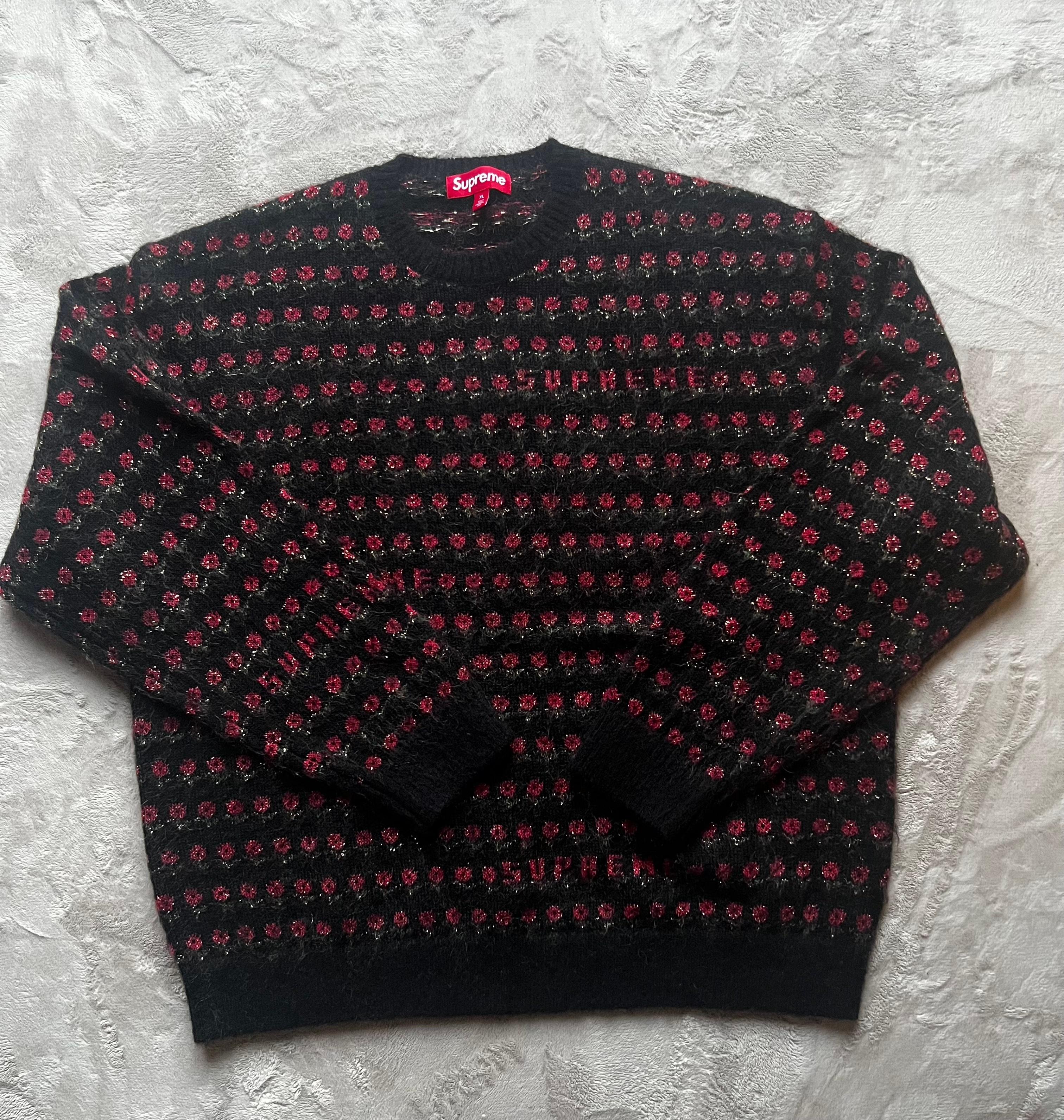Supreme Flowers Metallic Sweater "Black"