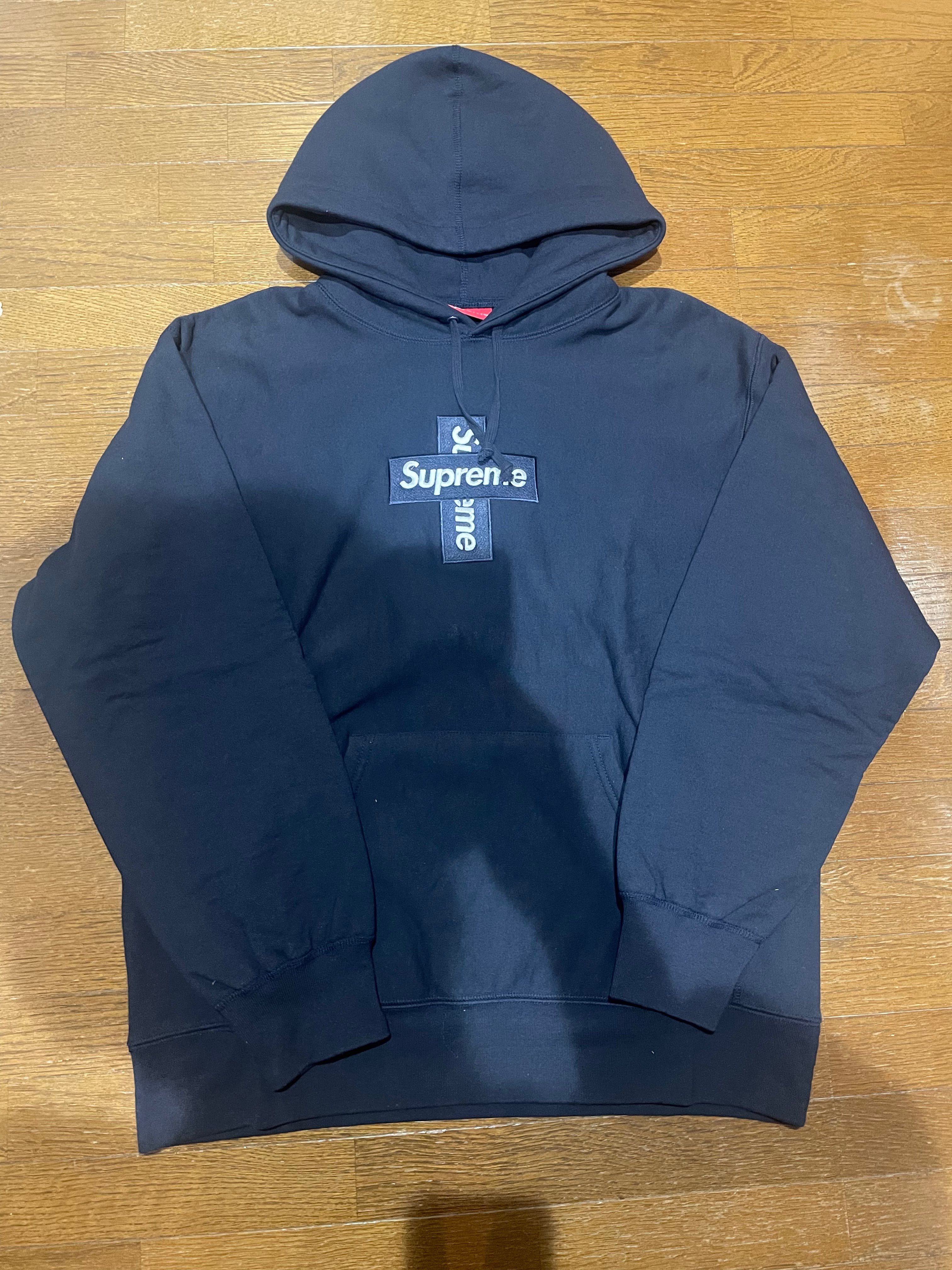 Supreme Cross Box Logo Hooded Sweatshirt "Navy"