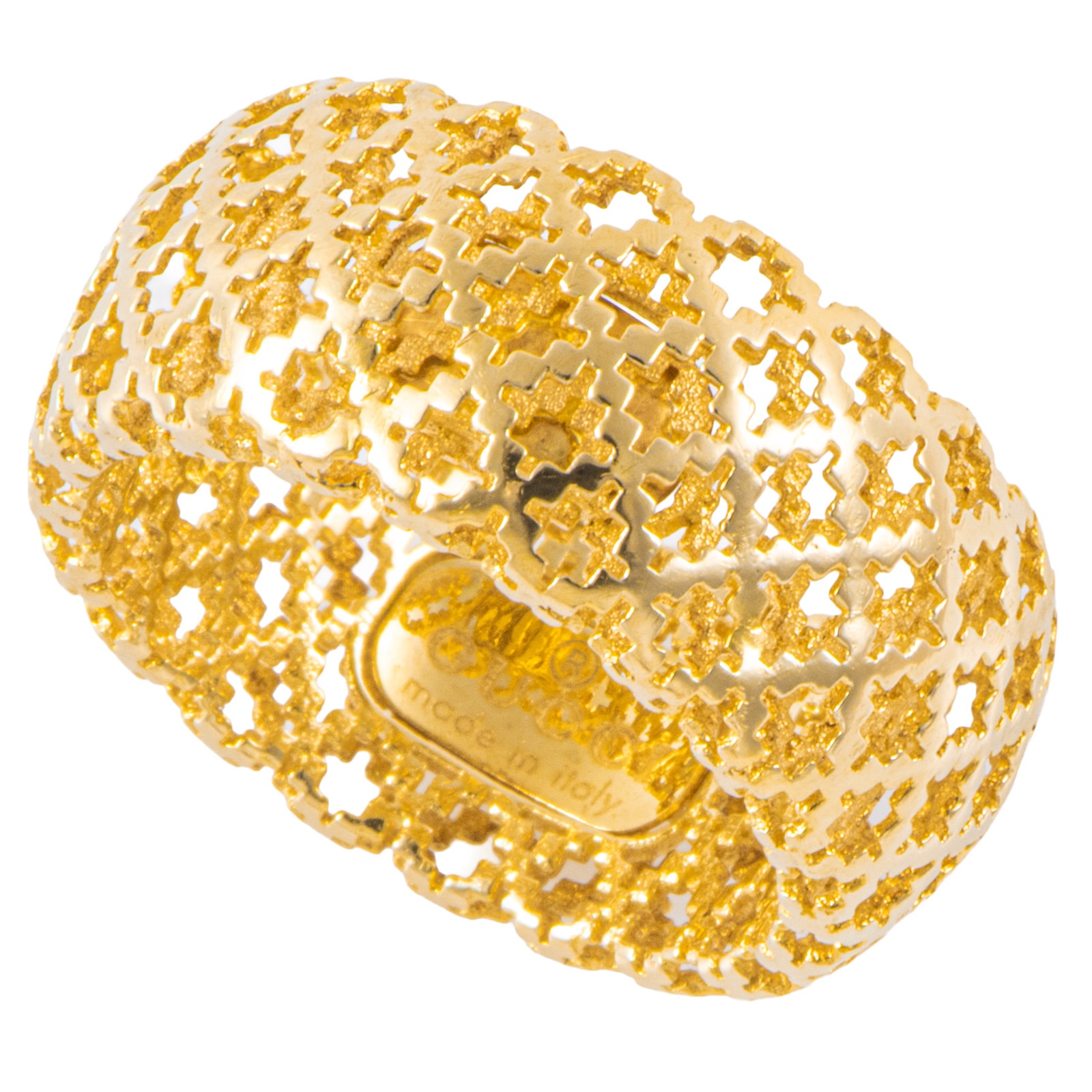 GUCCI グッチ ディアマンティッシマ リング メッシュ 指輪 12.5号 K18YG ゴールド【中古】