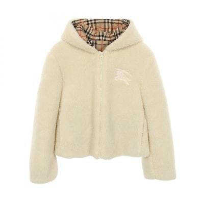 バーバリー BURBERRY AUSTREL ボア 衣料品 アウター ウール レディース ホワイト系 【中古】
