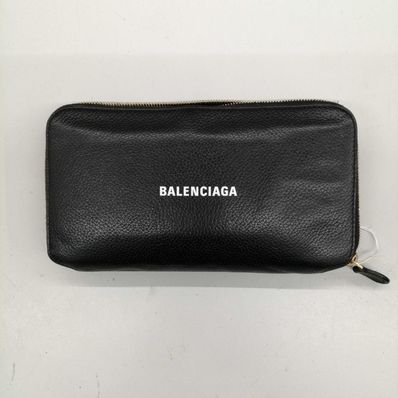 BALENCIAGA Cash Continental Wallet Grained Calfskin "Black"