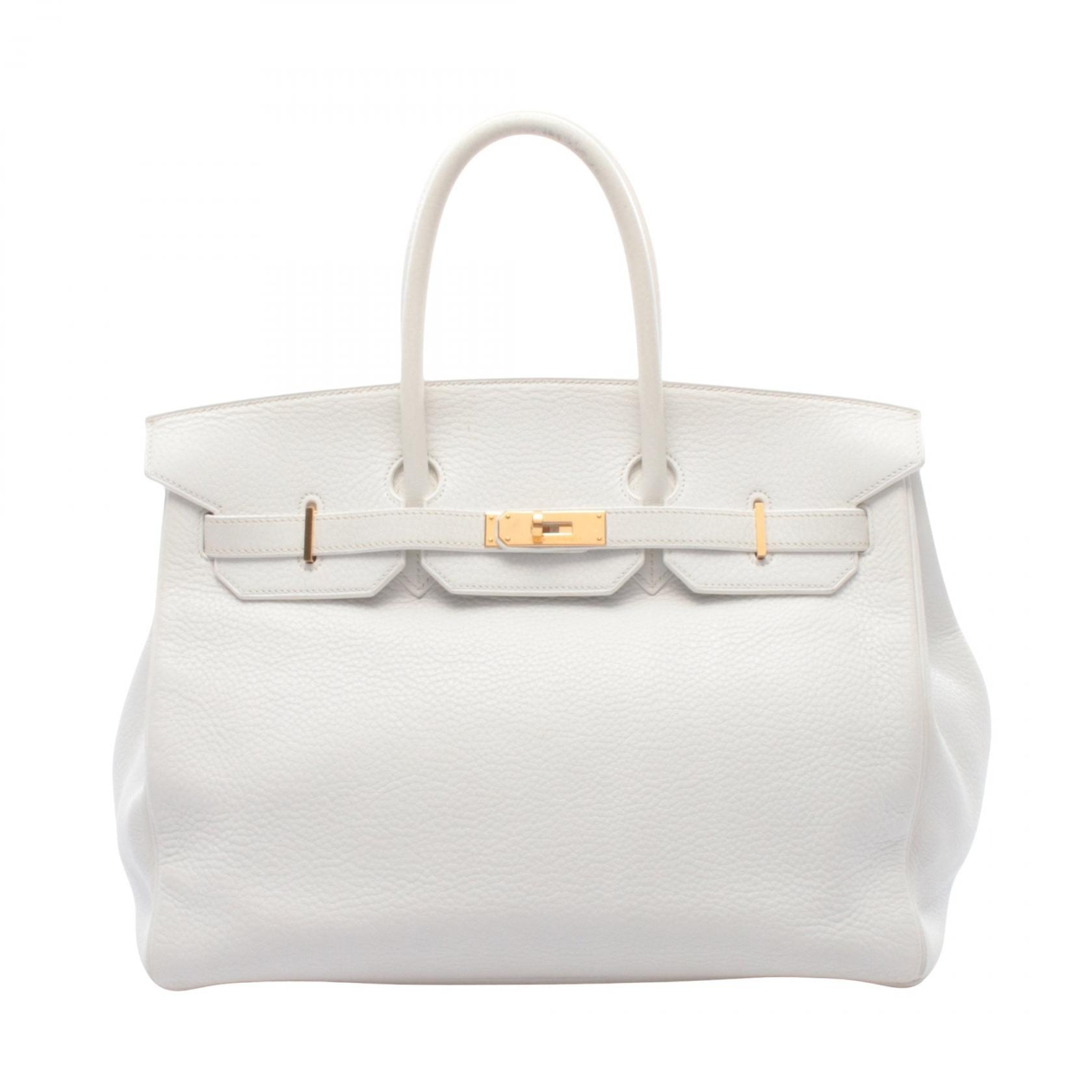 エルメス HERMES バーキン35 ハンドバッグ バッグ レザー トリヨンクレマンス トリヨンクレマンス ホワイト □G刻印(2003年製造) レディース ホワイト系 【中古】