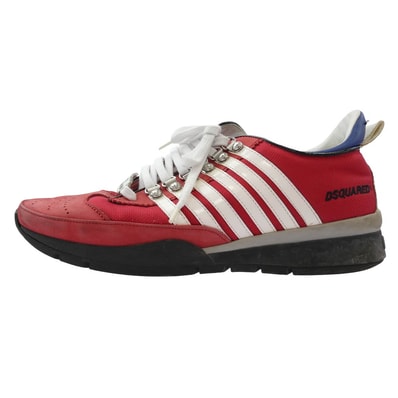 DSQUARED2 ディースクエアード スニーカー S16SN404 Vitello Texture Tecnica キャンバス スエード レザー スニーカー レッド系 43【中古】