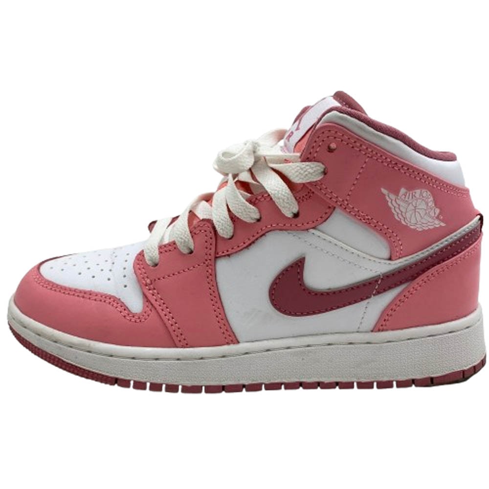 NIKE AIR JORDAN ナイキ ジョーダン スニーカー DQ8423-616 GS Air Jordan 1 Mid Coral Chalk AJ1 エアジョーダン ミッド スニーカー ピンク系 23.5cm【中古】