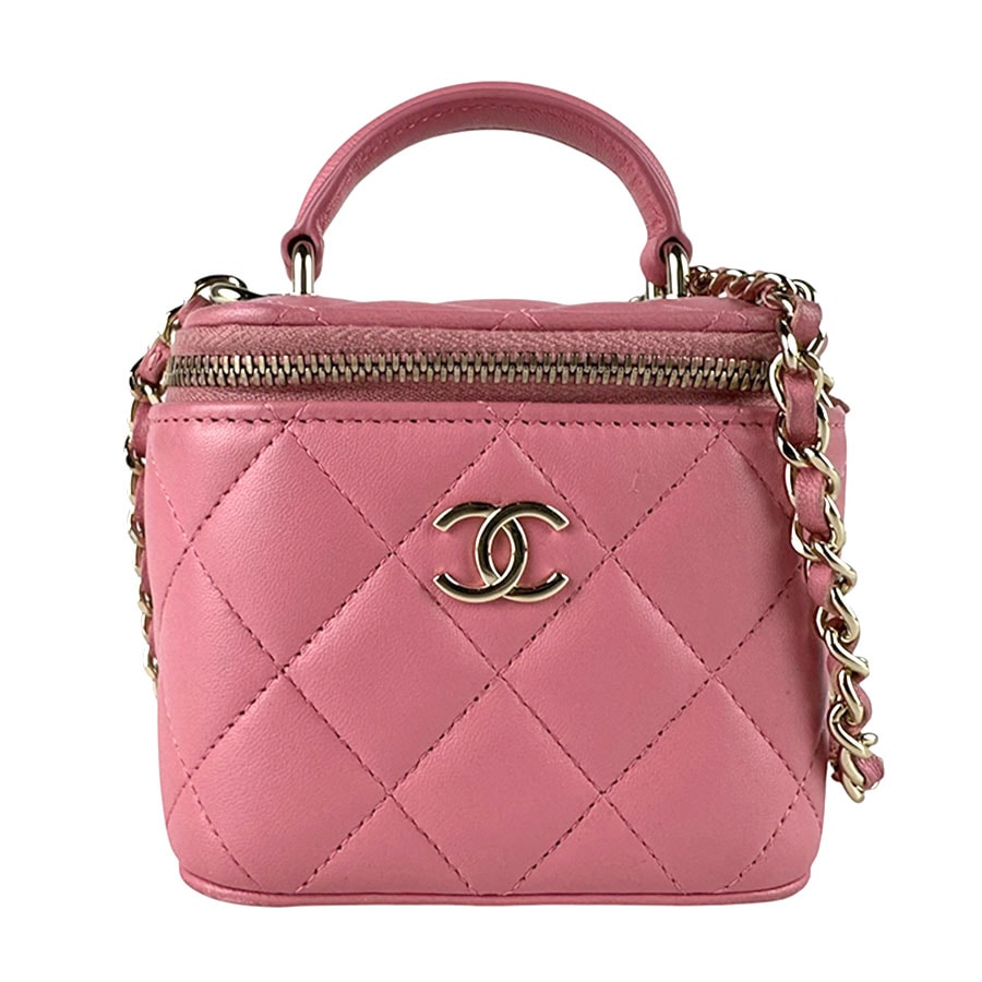 シャネル CHANEL ショルダーバッグ ラムスキン ピンク ゴールド レディース【中古】 z9802