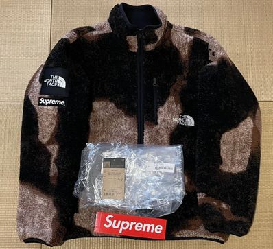 Supreme x The North Face Bleached Denim Print Fleece Jacket "Black"