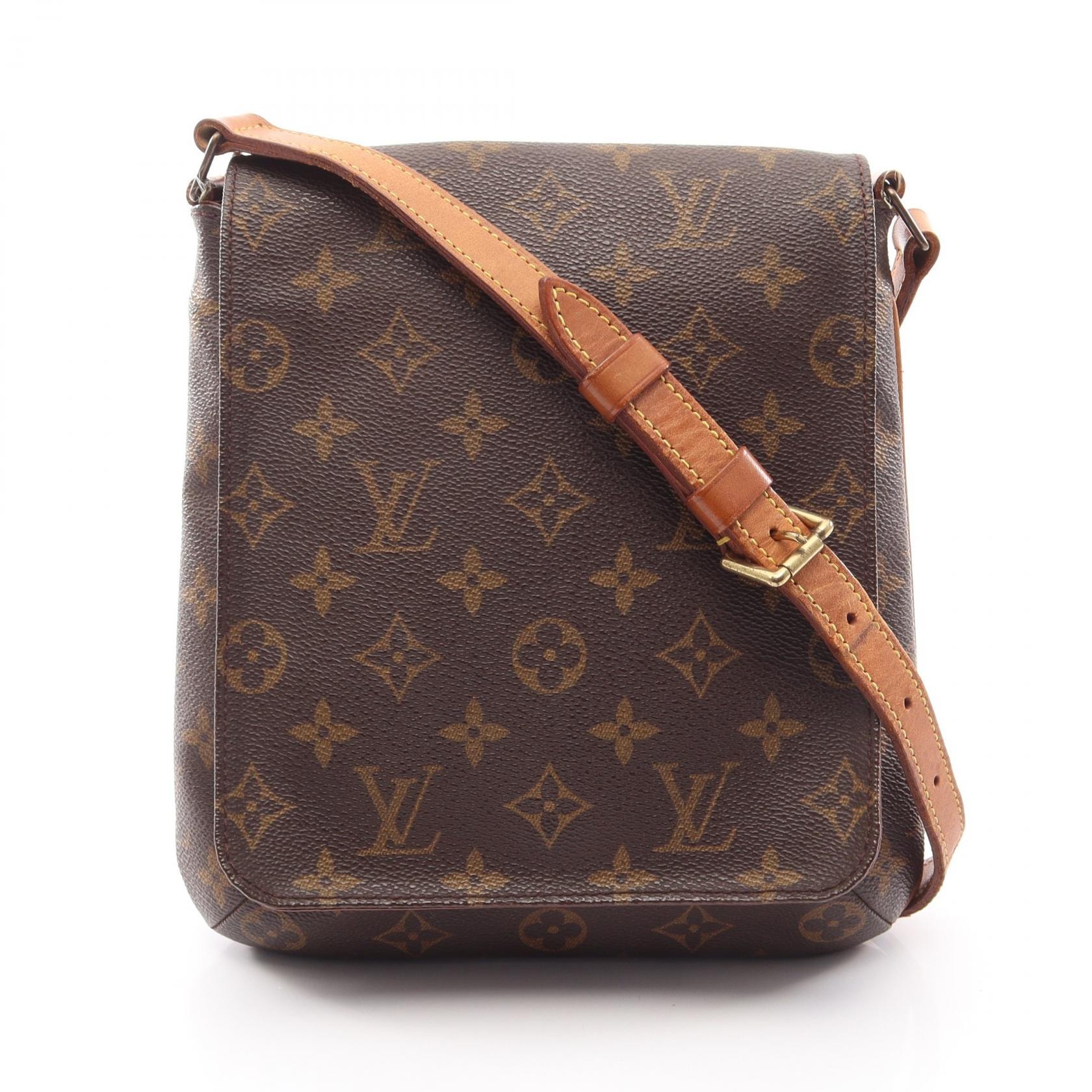 ルイ・ヴィトン LOUIS VUITTON ミュゼットサルサ ショートストラップ モノグラム ショルダーバッグ バッグ PVCコーティングキャンバス レザー レディース ブラウン系 M51258 【中古】
