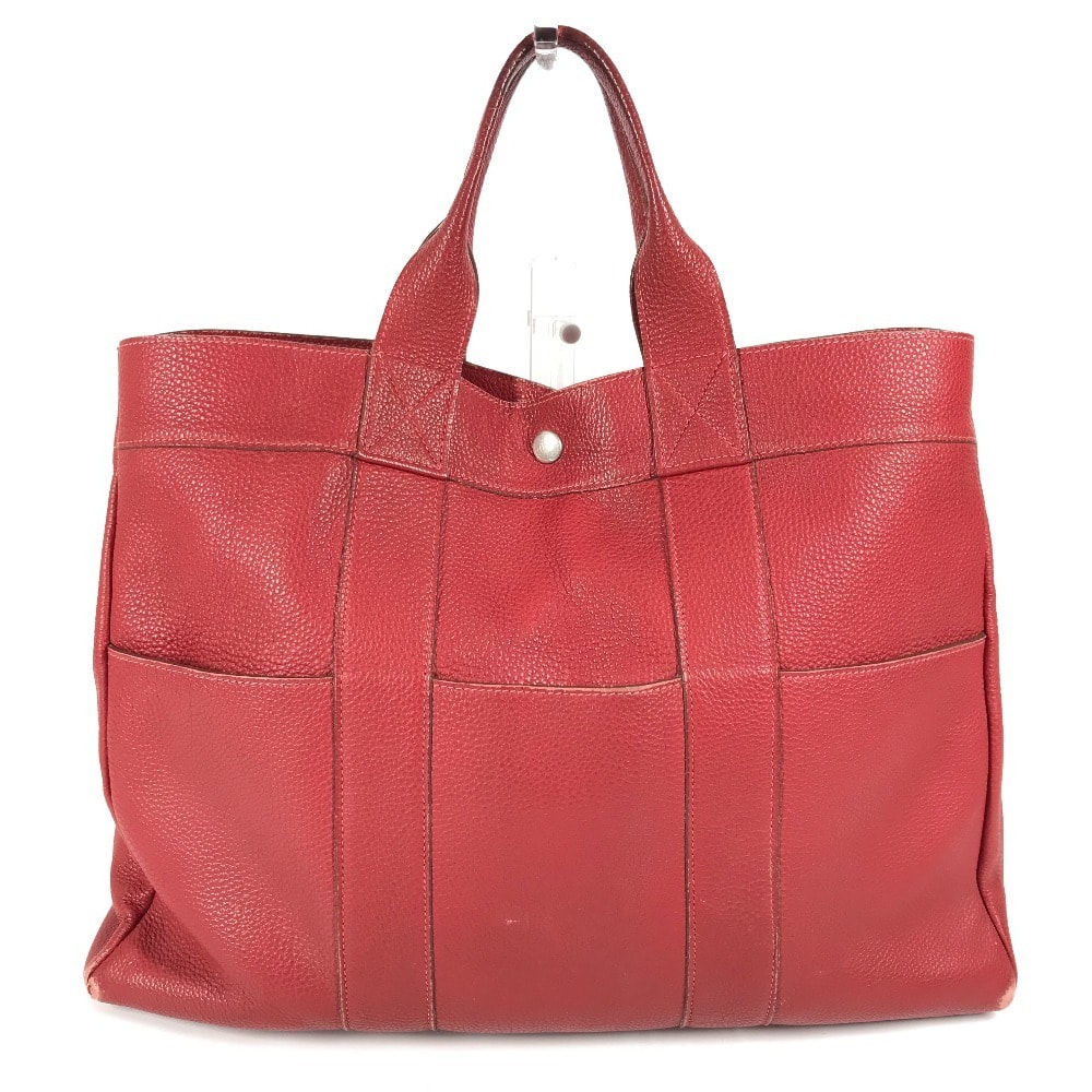 エルメス HERMES フールトゥMM トートバッグ オールレザー 革 カバン バッグ ハンドバッグ レザー G□刻 レッド