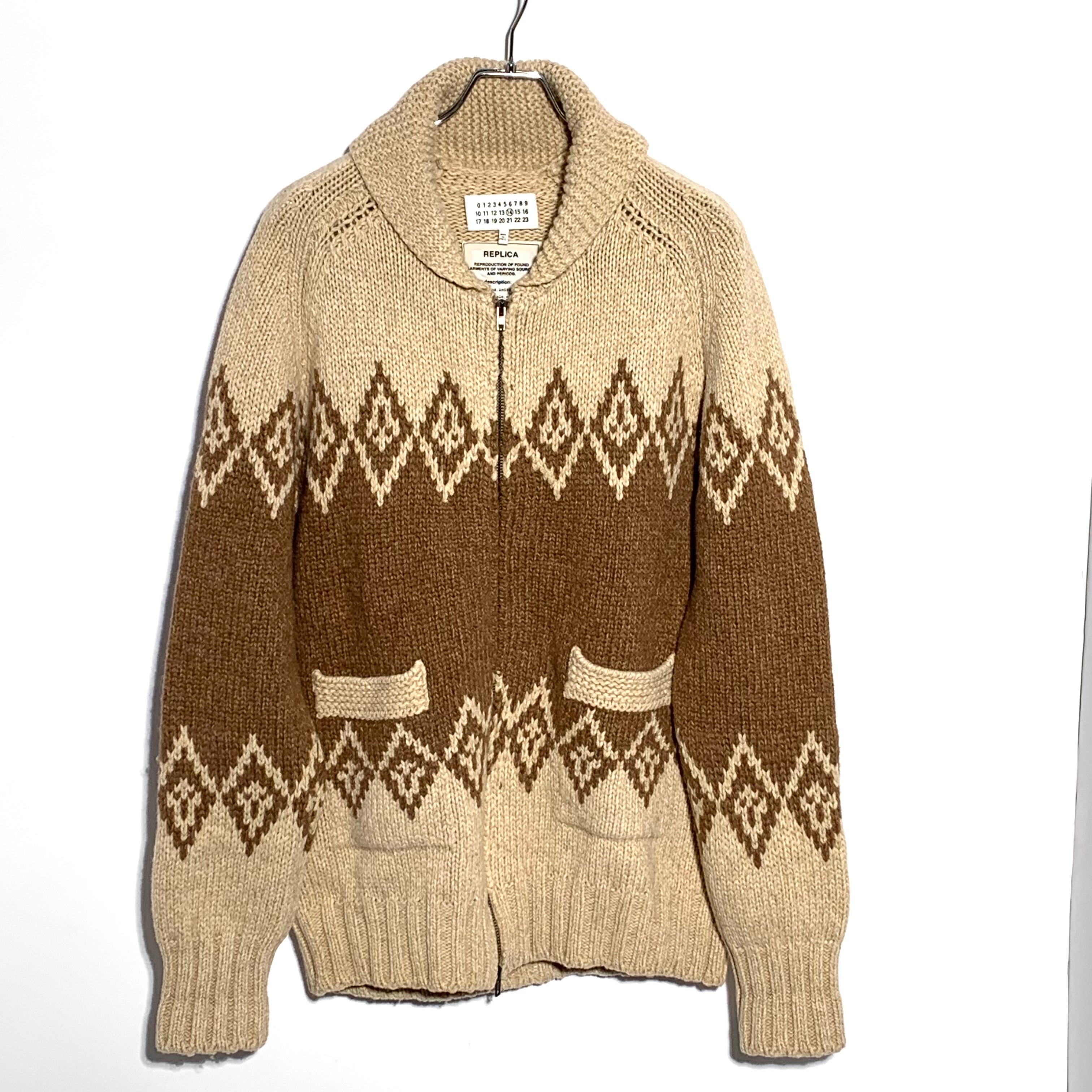 Martin Margiela FAIR ISLE SWEATEY cowichan sweater brown
