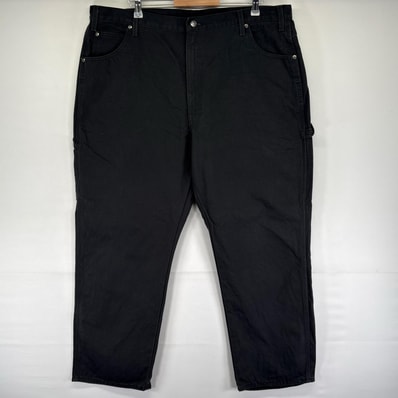 古着 ディッキーズ Dickies ダック パンツ ペインターパンツ ハンマーループ ワンポイント 大きいサイズ W42 L30 ブラック系 メンズ