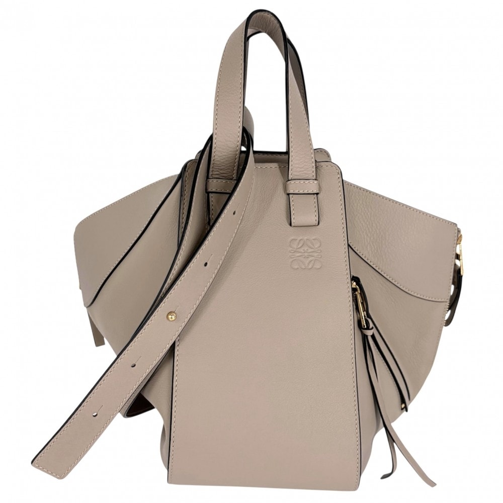 LOEWE ロエベ 2WAY ハンモックバッグスモール ショルダーバッグ ハンドバッグ 肩掛け 斜め掛け かばん 鞄 カーフ ベージュ ゴールド金具 レディース【中古品】