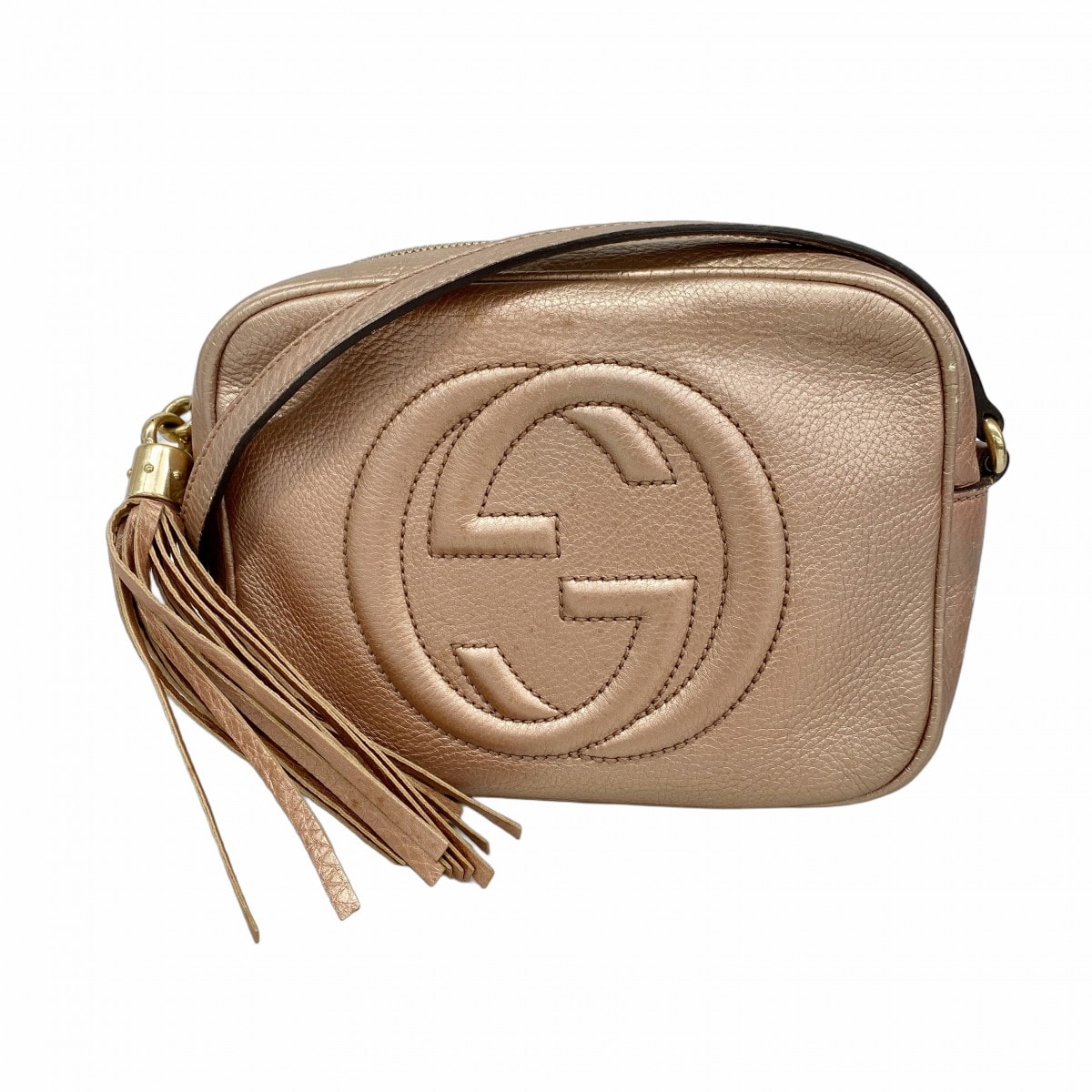 【6dd4564】グッチ ショルダーバッグ ソーホー 308364 レザー ピンク シャンパンゴールド金具【中古】レディース