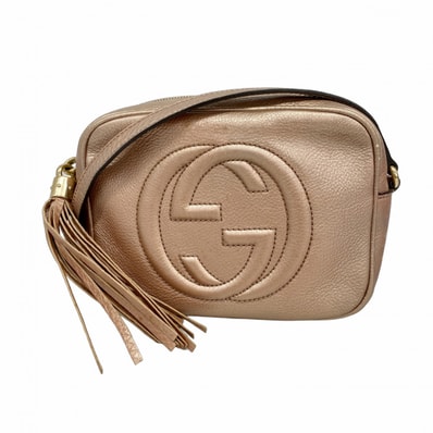 【6dd4564】グッチ ショルダーバッグ ソーホー 308364 レザー ピンク シャンパンゴールド金具【中古】レディース