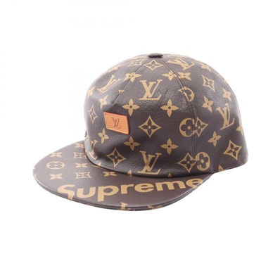 ルイ・ヴィトン LOUIS VUITTON LOUIS VUITTON × Supreme LV 5-Panel Hat モノグラム キャップ 帽子 レザー メンズ ブラウン系 MP1879 【中古】