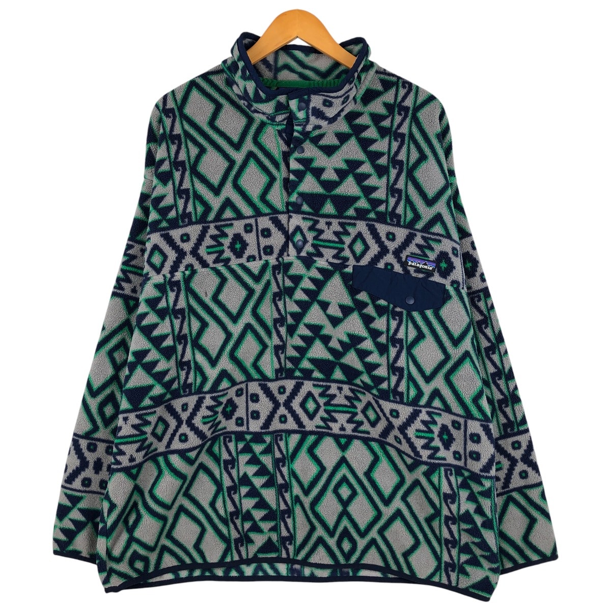 古着 パタゴニア Patagonia SYNCHILLA シンチラ スナップT 25450FA14 総柄 ネイティブ柄 ハーフスナップ フリースプルオーバー メンズXXL相当/evb032411