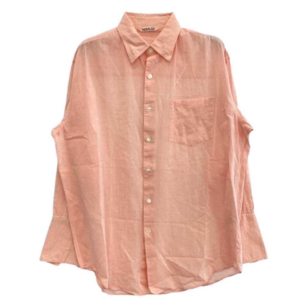 AURALEE オーラリー 長袖シャツ A24SS03VO HARD TWIST FINX ORGANDY SHIRT ハードツイスト フィンクス オーガンジー 長袖 シャツ ピンク系【中古】