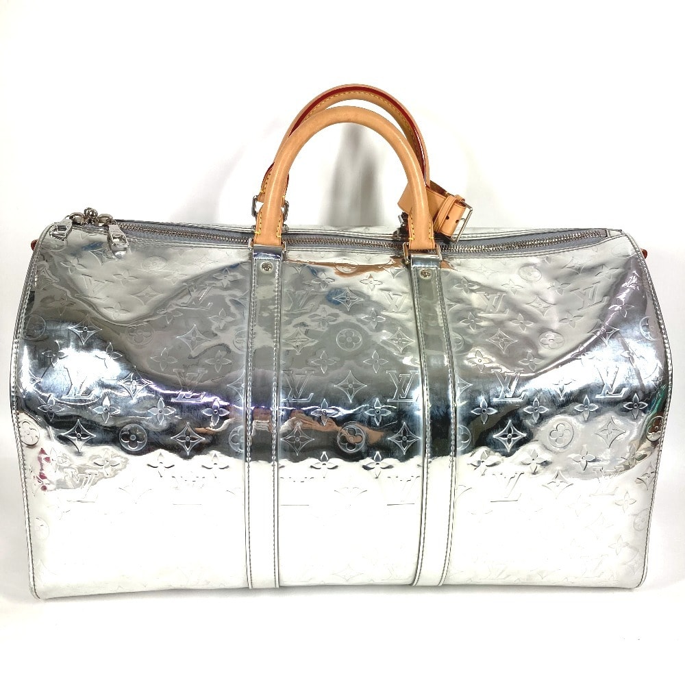 ルイヴィトン LOUIS VUITTON キーポルバンドリエール50 M45886 モノグラムミラー 旅行バッグ ハンドバッグ トラベルバッグ ボストンバッグ レザー シルバー