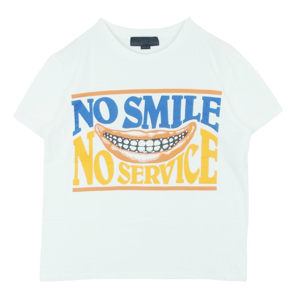 Stella McCartney ステラマッカートニー NO SMILE NO SERVICE 半袖 Tシャツ イタリア製 ホワイト系 XL【中古】