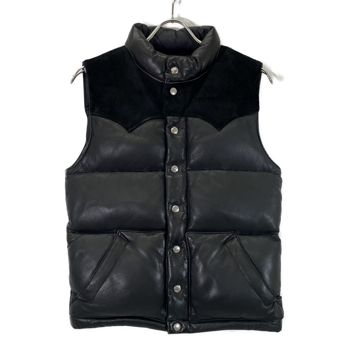 ザリアルマッコイズ MJ22119 ブラック ディアスキン×カウハイドスエード DEERSKIN DOWN BEST/ダウンベスト 34