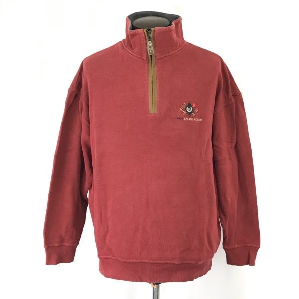 90s-00s★ラルフローレン/RALPH LAUREN★CHAPS/ハーフジップトレーナー/スウェット【メンズL/赤/vermilion】ブルゾン/アウター/jacket/Tops◆zBH541