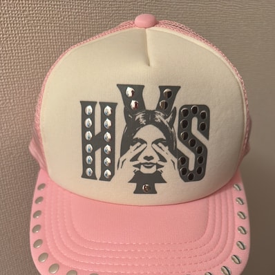 HYSTERIC GLAMOUR See No Evil Studded Mesh Cap "Pink"