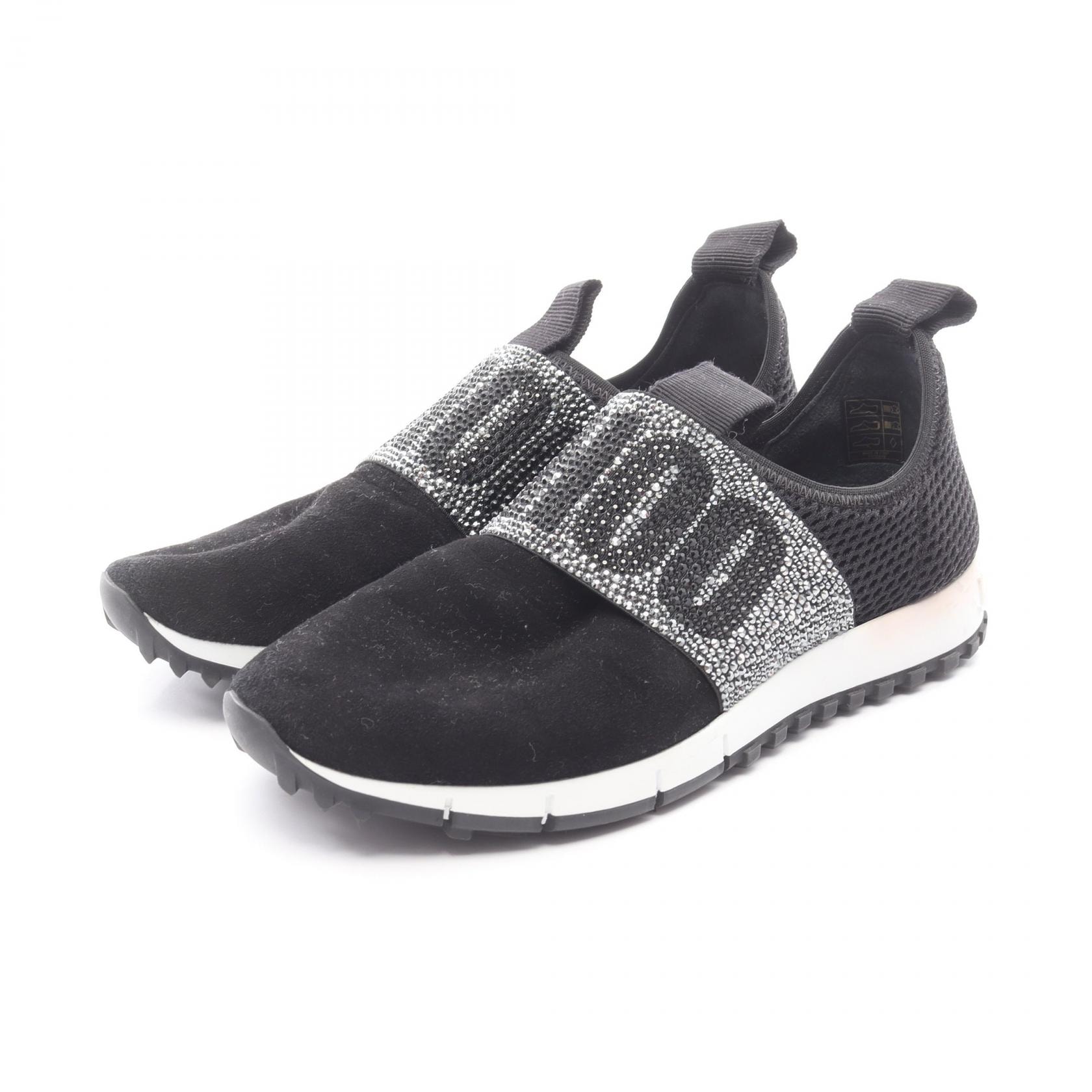 ジミーチュウ JIMMY CHOO スニーカー 靴 ファブリック / ラインストーン レディース ブラック系 【中古】