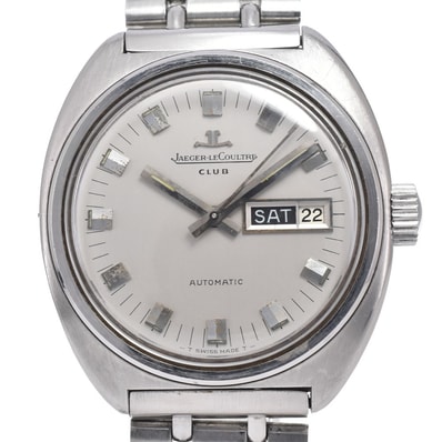 ジャガー・ルクルト JAEGER-LECOULTRE E300305 ヴィンテージ クラブ デイデイト シルバー 自動巻き メンズ 腕時計 L#147452