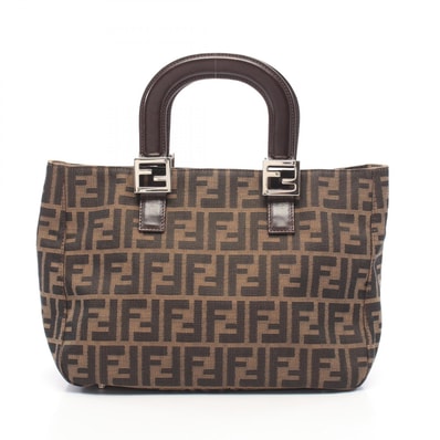 フェンディ FENDI ズッカ トートバッグ バッグ キャンバス レザー レディース ブラウン系 / ブラック系 26329 【中古】