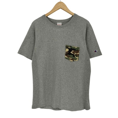 カモ柄ポケット付リバースウィーブTシャツ【1142377166596】