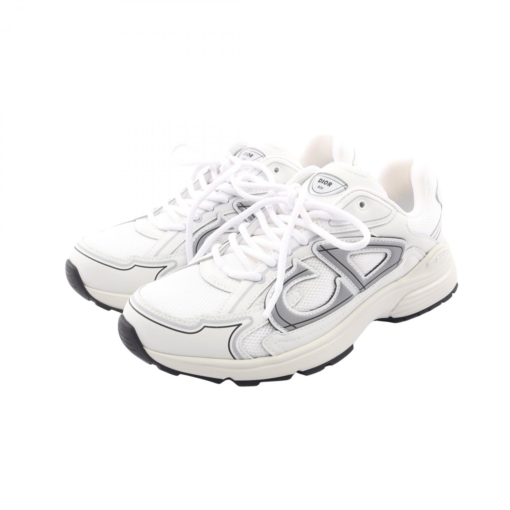 ディオール Dior B30 スニーカー 靴 レザー ファブリック メンズ ホワイト系 / シルバー系 / ブラック系 【中古】