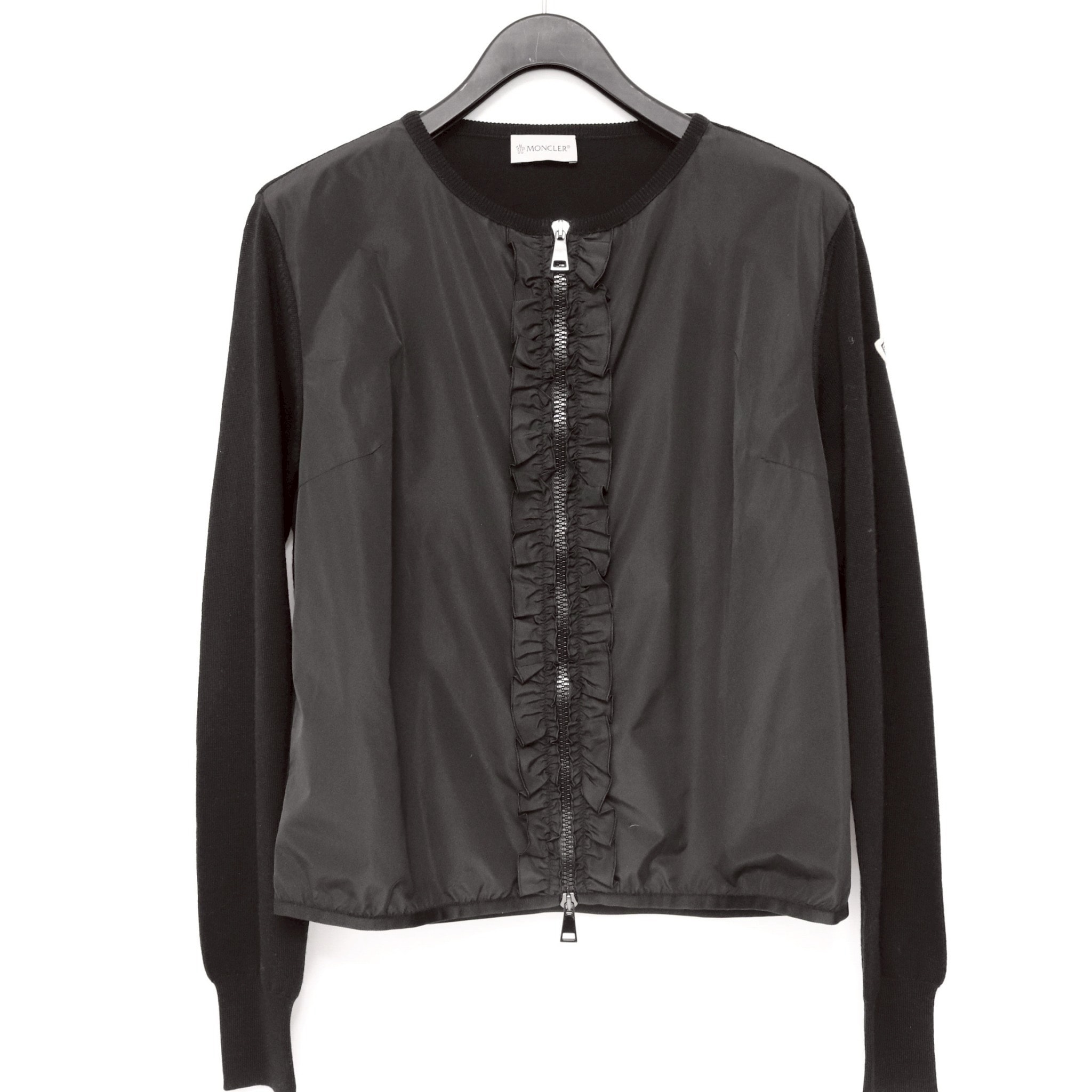 【極美品】モンクレール カーディガン トリコット ラッフルトリムジャケット XS