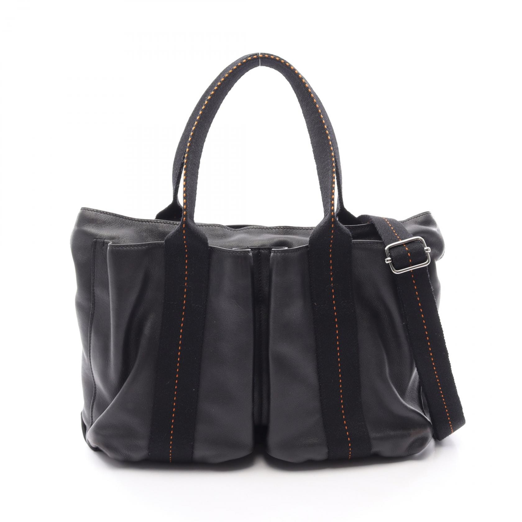 エルメス HERMES キャラバンホリゾンタルMM 2WAY ハンドバッグ バッグ レザー ヴォーデルマ ヴォーデルマ レディース ブラック系 【中古】