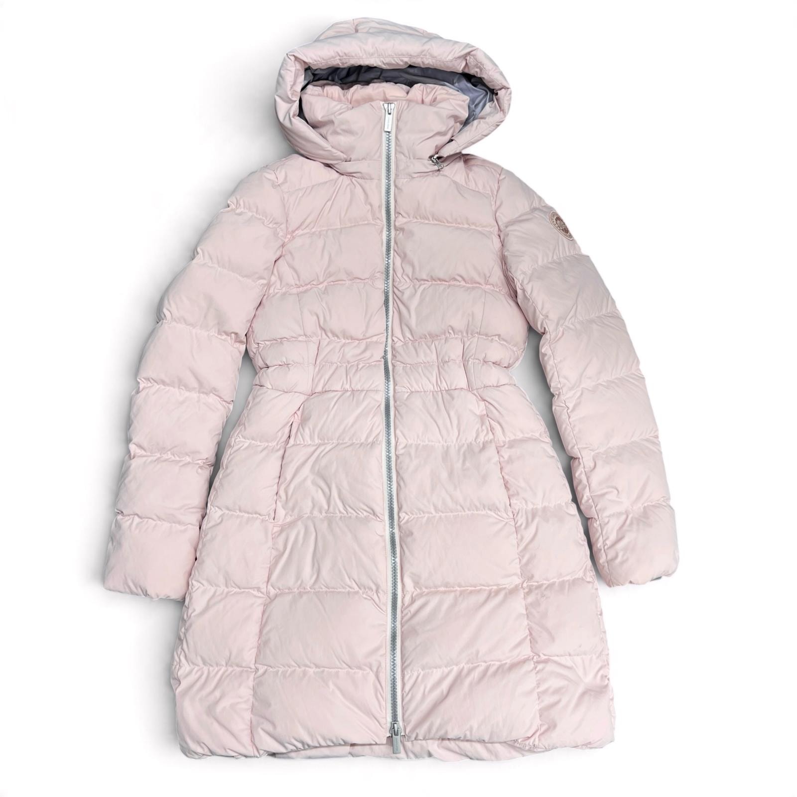 CANADA GOOSE 希少カラー 美品 カナダグース Aurora Parka オーロラ パーカ ダウンコート 3426MA ナイロン #XS/TP ピンク ダウンジャケット アウター ブルゾン ABランク 中古 鑑定済 カナダグースダウン