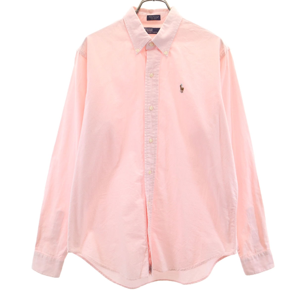 Polo by Ralph Lauren ポロバイラルフローレン 90s USA製 オールド 長袖 オックスフォード ボタンダウンシャツ 20 ピンク