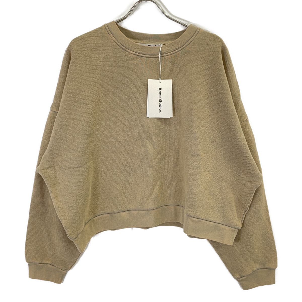 アクネ ストゥディオズ 25AW SWEA000017 ガーメントダイ ラバーロゴフリーススウェットシャツ XS