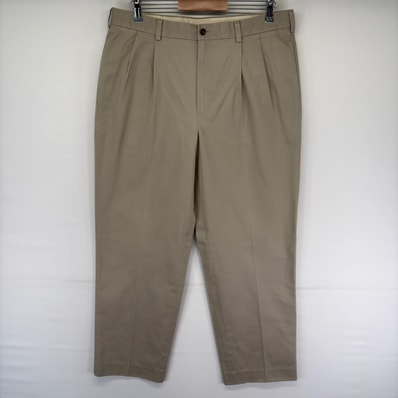 古着 ブルックスブラザーズ Brooks Brothers パンツ 2タック ジッパーフライ ストレート 無地 チノパン W36 L34 グレー系 無地 メンズ