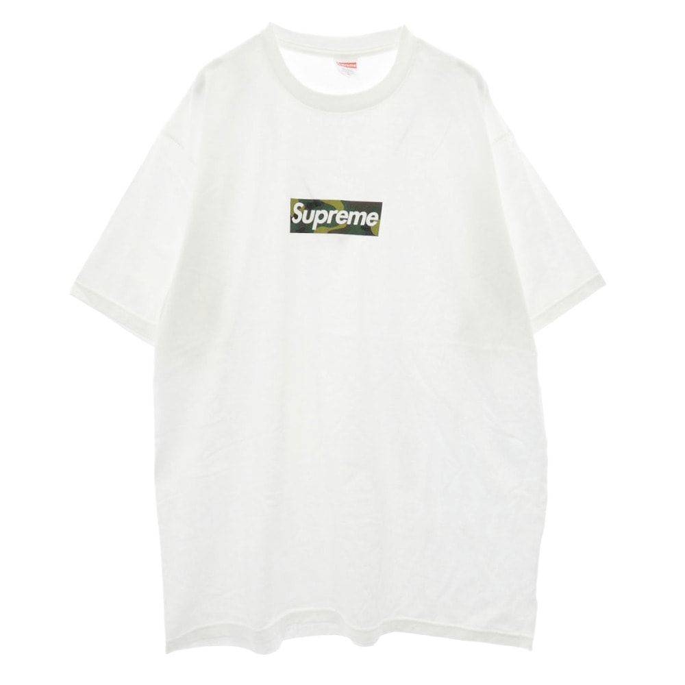 Supreme シュプリーム Tシャツ 23AW Box Logo Tee カモフラ 迷彩 ボックスロゴ 半袖 Tシャツ ホワイト系 XL【美品】【中古】
