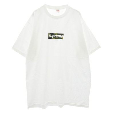 Supreme シュプリーム Tシャツ 23AW Box Logo Tee カモフラ 迷彩 ボックスロゴ 半袖 Tシャツ ホワイト系 XL【美品】【中古】