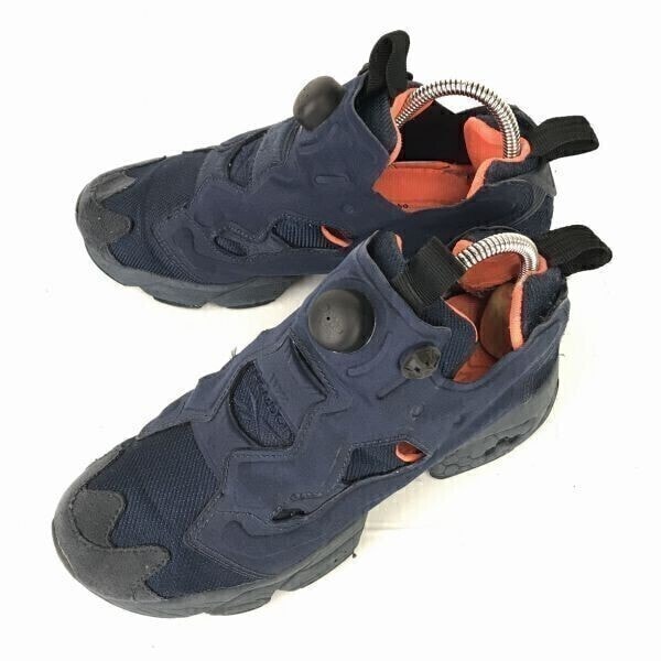 Reebok/リーボック★軽量/快適ソール/インスタ ポンプ フューリー テック/ローカットスニーカー【23.5/USA5/UK4/紺×橙】◆C-151