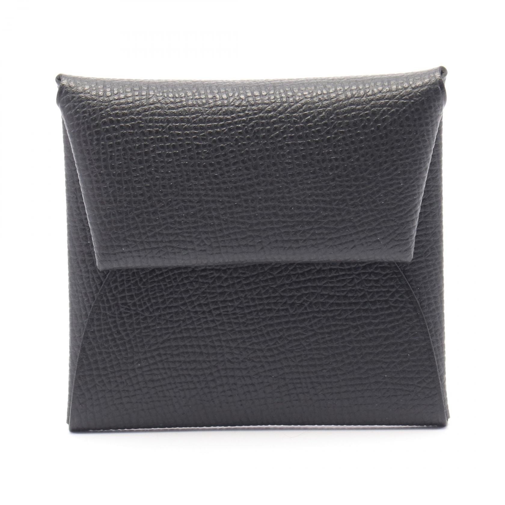 エルメス HERMES バスティア コインケース 財布 レザー ヴォーエプソン ヴォーエプソン レディース ブラック系 【中古】